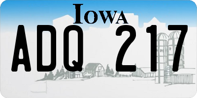 IA license plate ADQ217