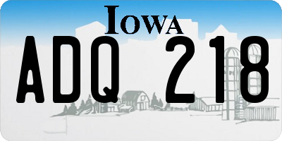 IA license plate ADQ218