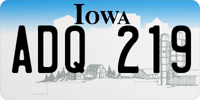 IA license plate ADQ219