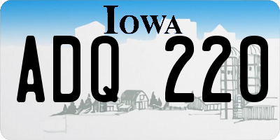 IA license plate ADQ220