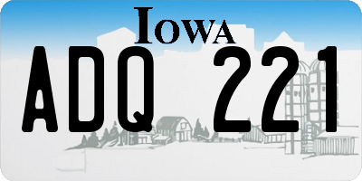 IA license plate ADQ221