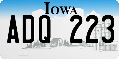 IA license plate ADQ223