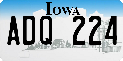 IA license plate ADQ224