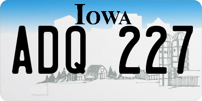 IA license plate ADQ227