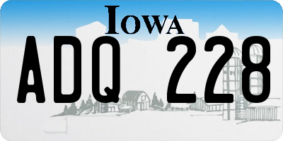 IA license plate ADQ228