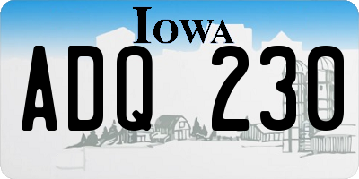 IA license plate ADQ230