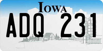 IA license plate ADQ231