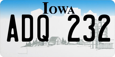 IA license plate ADQ232