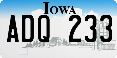 IA license plate ADQ233
