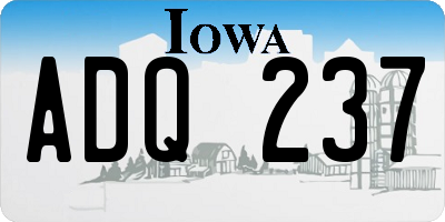 IA license plate ADQ237