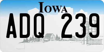IA license plate ADQ239