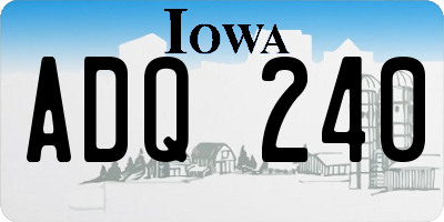 IA license plate ADQ240