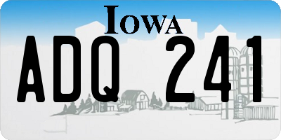 IA license plate ADQ241
