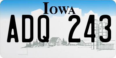 IA license plate ADQ243