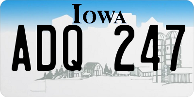 IA license plate ADQ247