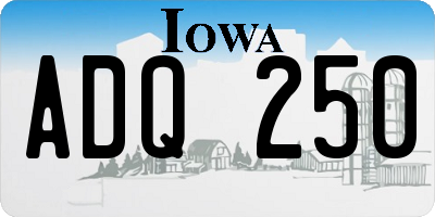 IA license plate ADQ250