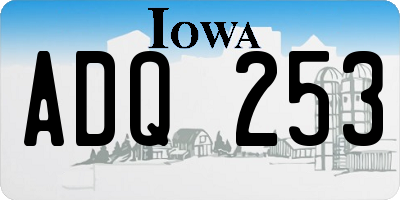 IA license plate ADQ253