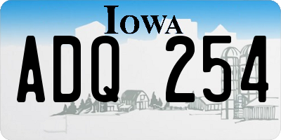 IA license plate ADQ254