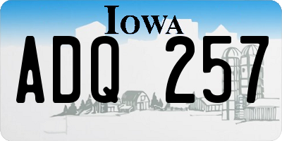 IA license plate ADQ257
