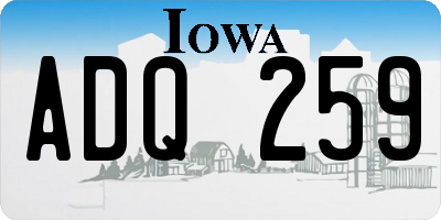 IA license plate ADQ259