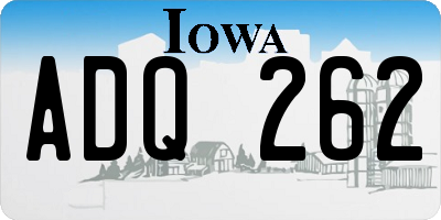 IA license plate ADQ262