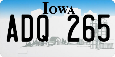 IA license plate ADQ265