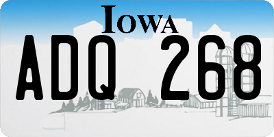 IA license plate ADQ268