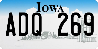 IA license plate ADQ269