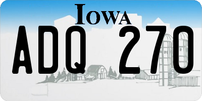 IA license plate ADQ270