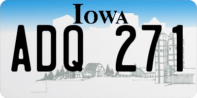 IA license plate ADQ271