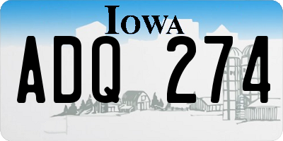 IA license plate ADQ274