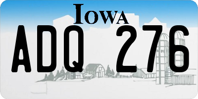 IA license plate ADQ276