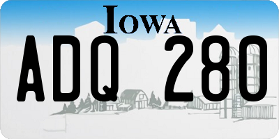 IA license plate ADQ280