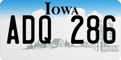 IA license plate ADQ286