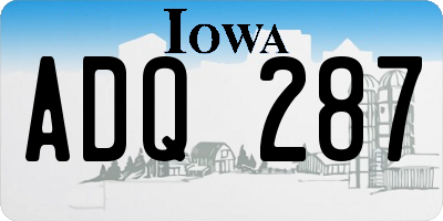 IA license plate ADQ287