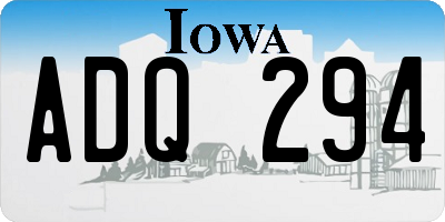 IA license plate ADQ294