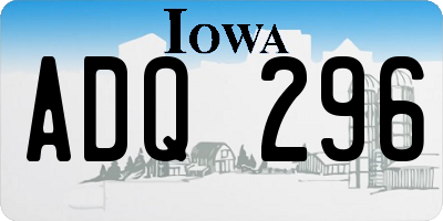 IA license plate ADQ296