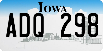 IA license plate ADQ298