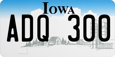 IA license plate ADQ300