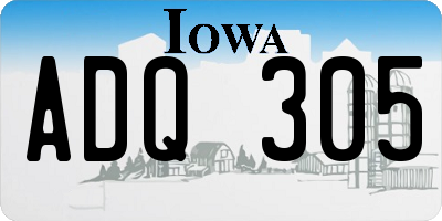 IA license plate ADQ305