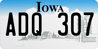 IA license plate ADQ307