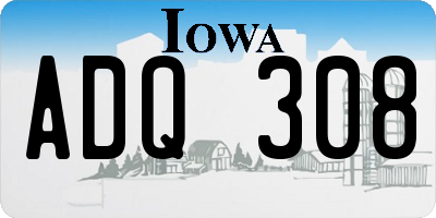 IA license plate ADQ308