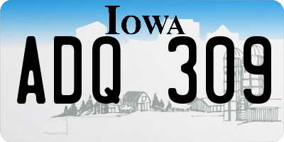 IA license plate ADQ309