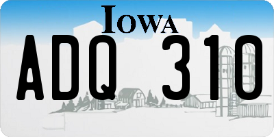 IA license plate ADQ310
