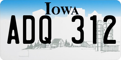 IA license plate ADQ312