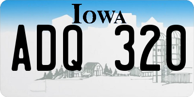 IA license plate ADQ320