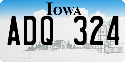 IA license plate ADQ324