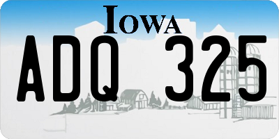 IA license plate ADQ325