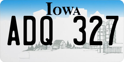 IA license plate ADQ327