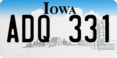 IA license plate ADQ331